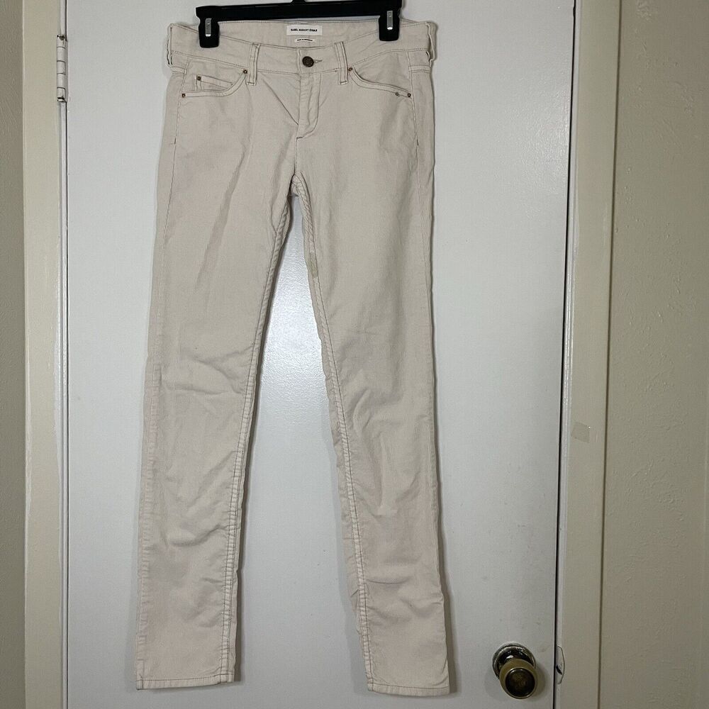 Isabel Marant Etoile Ivory corduroy slim straight pants size 38